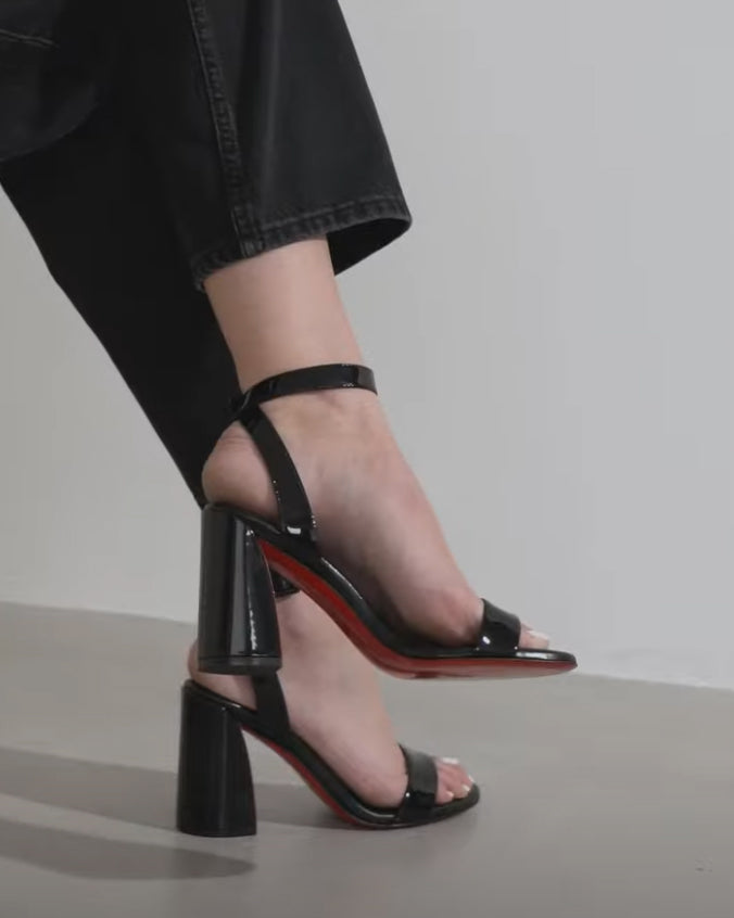 Christian Louboutin | Miss Sabina 85 black patent sandals | Savannahs