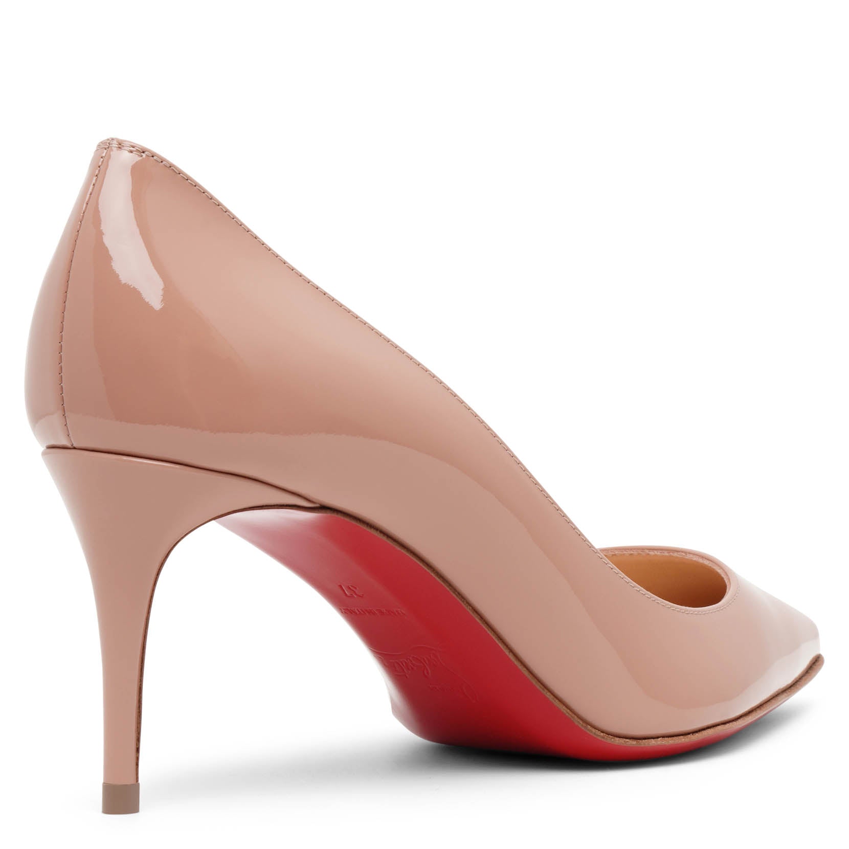 Kate 70 beige patent pumps