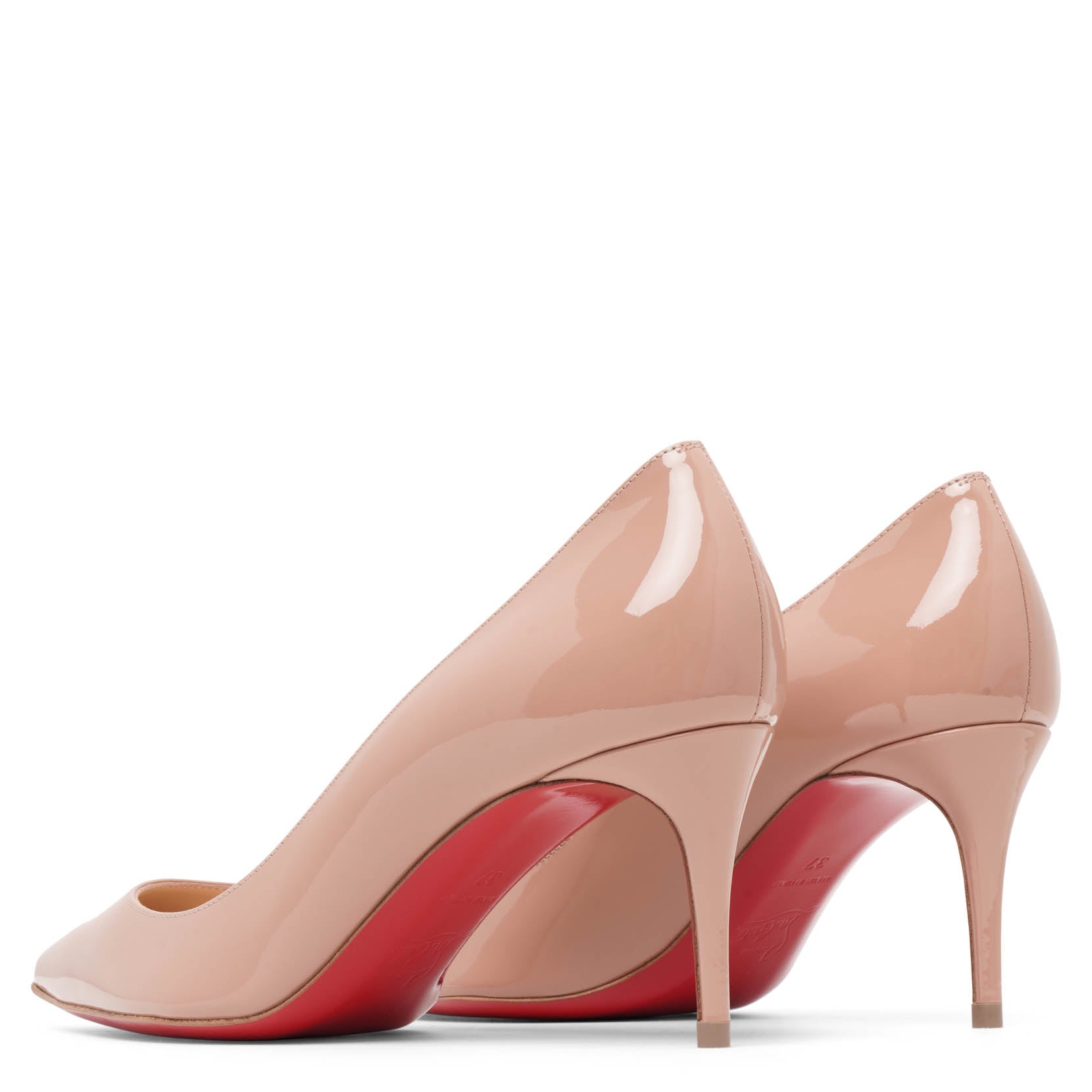 Kate 70 beige patent pumps