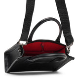 By my side E/W mini black leather tote bag