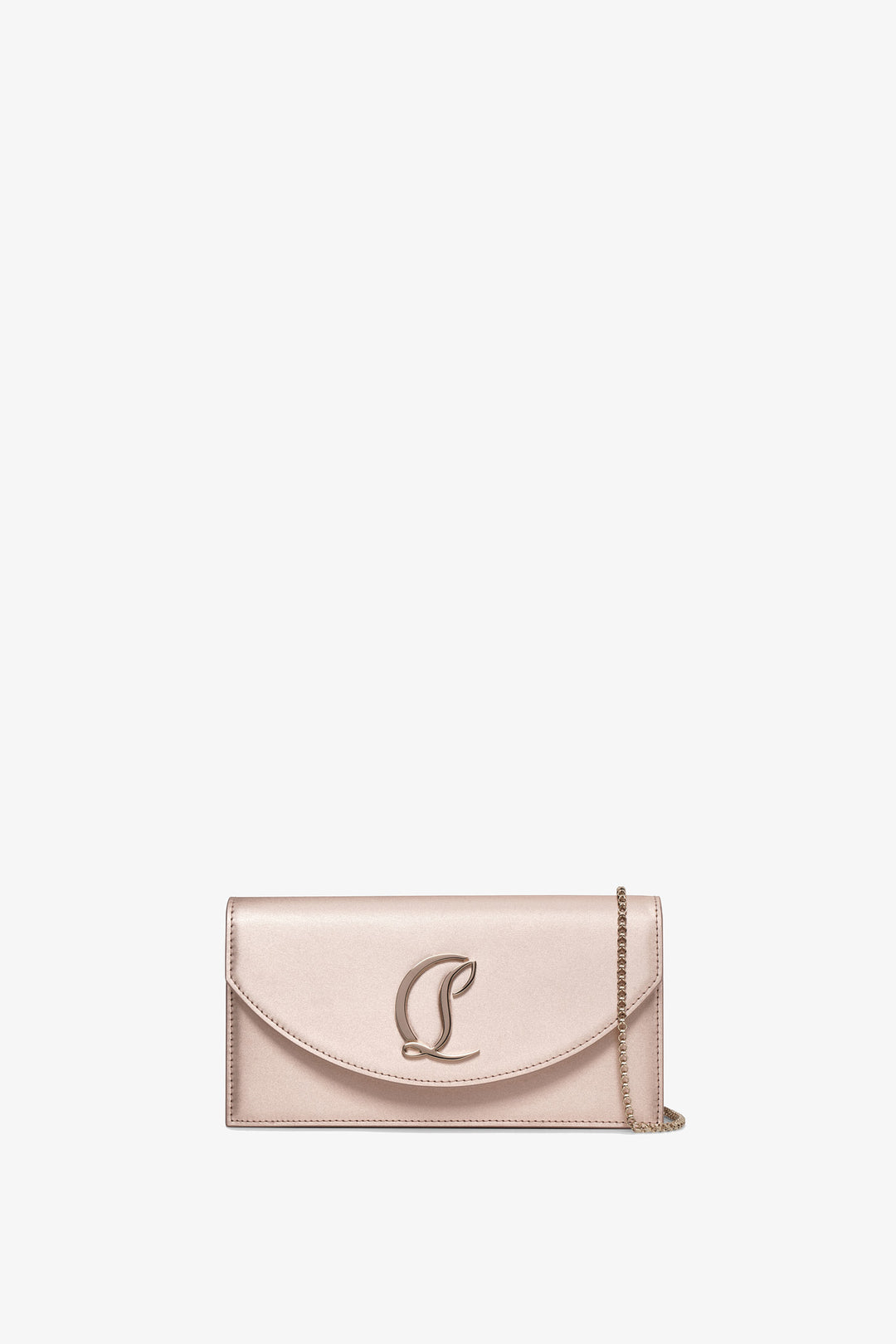 Christian Louboutin | Loubi54 light pink satin clutch