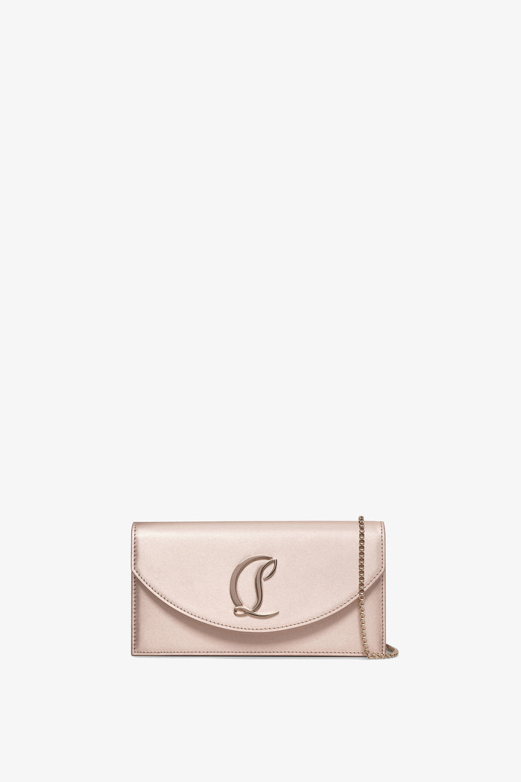 Loubi54 light pink satin clutch