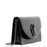 Loubi54 black patent clutch