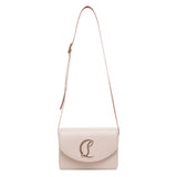 Loubi54 small beige leather crossbody bag