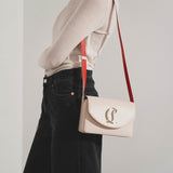 Loubi54 small beige leather crossbody bag