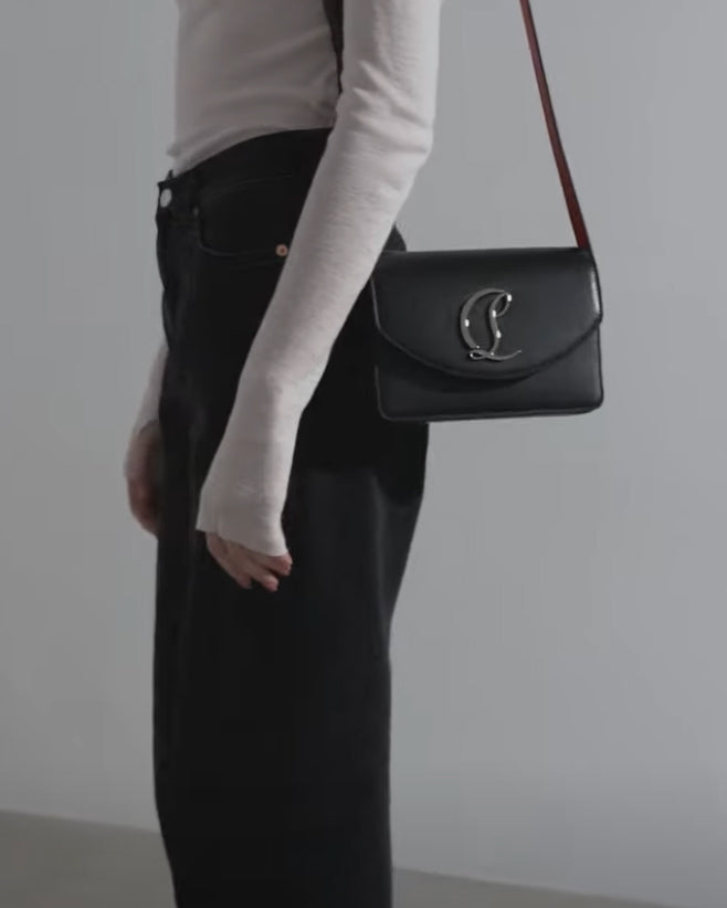 Christian Louboutin | Loubi54 small black leather crossbody bag