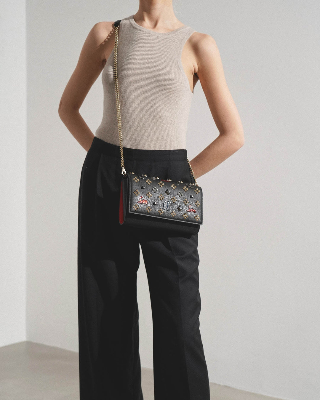 ルブタン Paloma Clutch 1175018 ショルダーバッグ Bag Paloma Clutch ブラック カーフレザー - Bags - Women