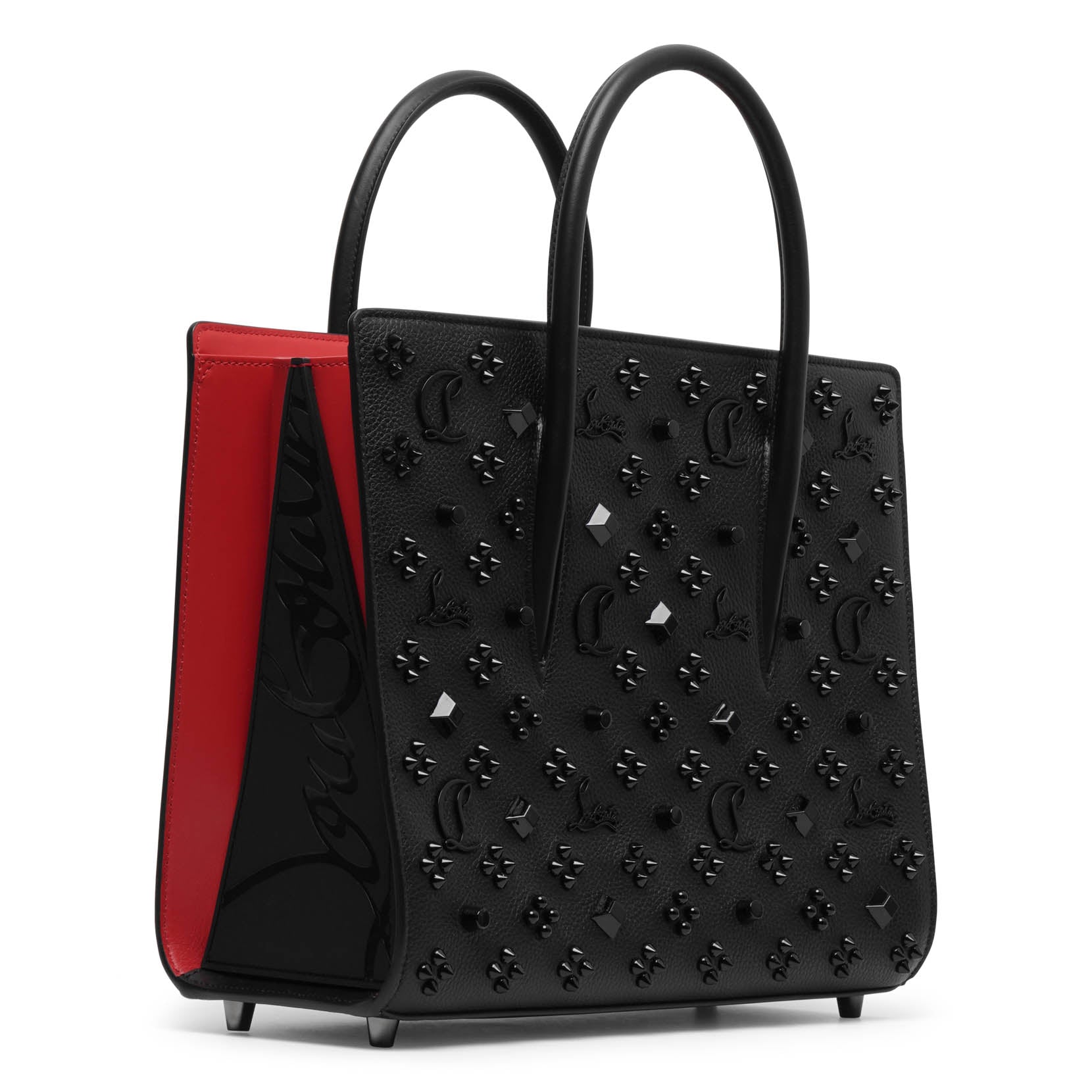 Christian Louboutin パロマS Christian Louboutin Paloma S Mini Handbag Black Silver Red Leather