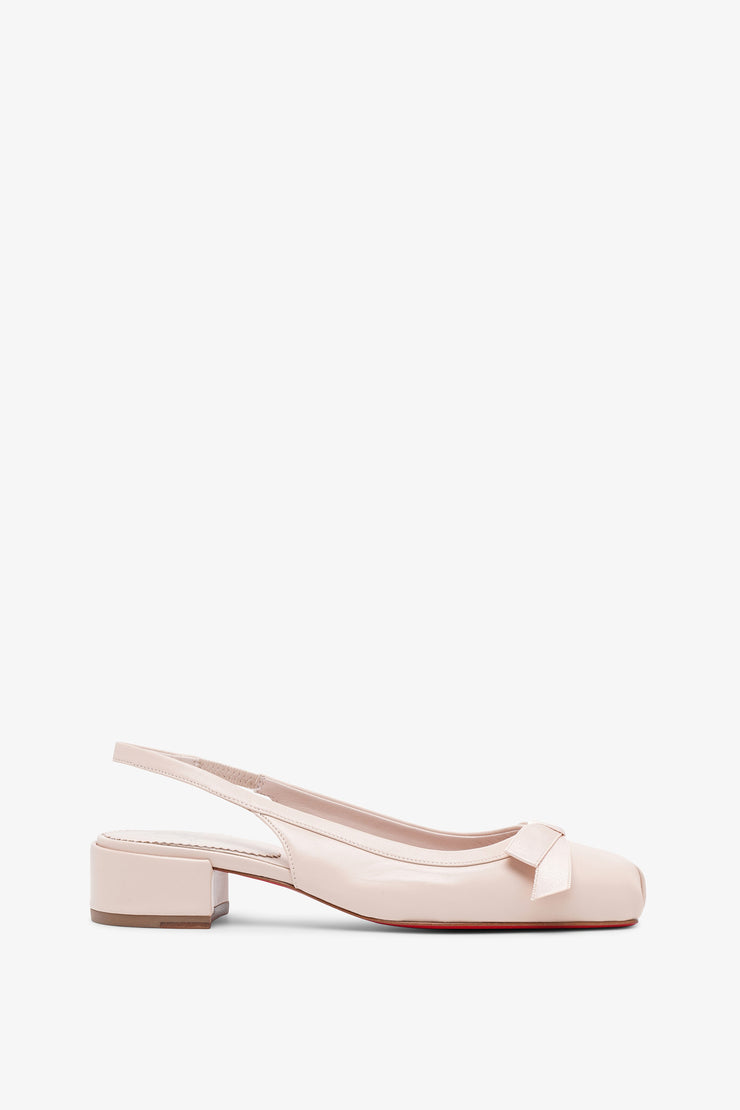 Mamaflirt beige leather sling pumps