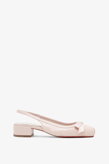 Mamaflirt beige leather sling pumps