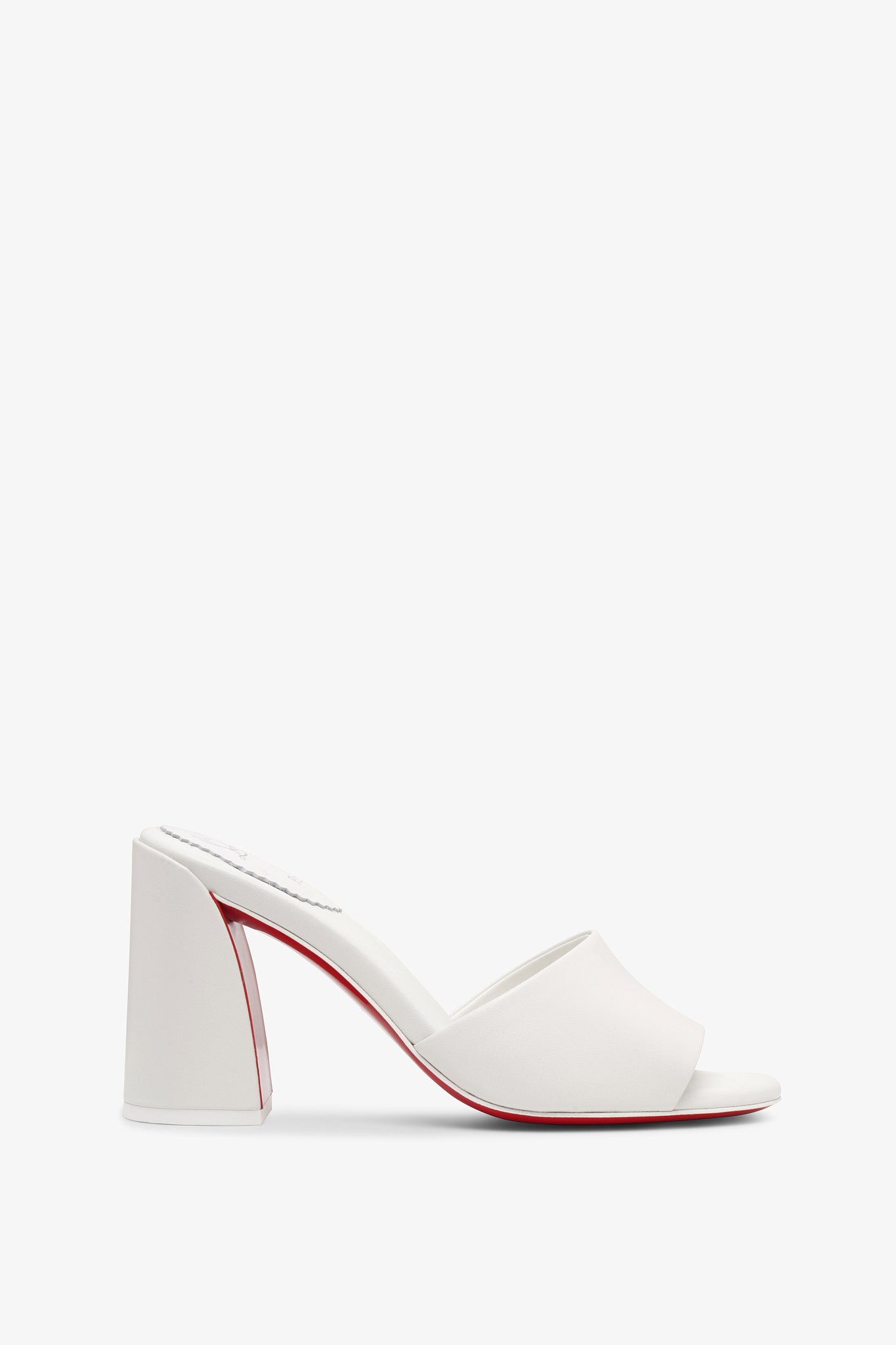 Jane 85 white leather mules