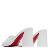 Jane 85 white leather mules