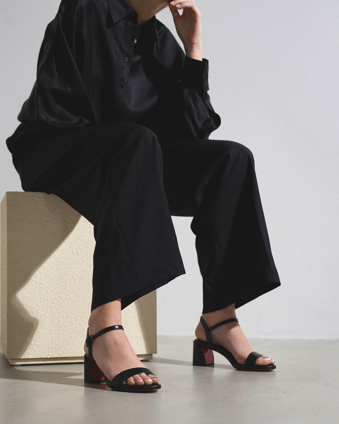 Christian Louboutin | Miss Jane 55 black leather sandals