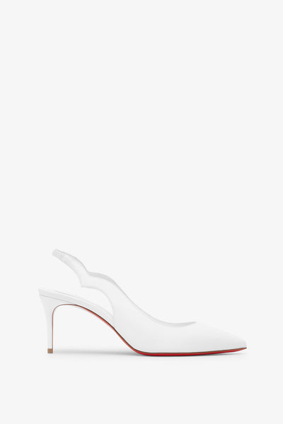 Christian Louboutin | Hot Chick 70 white leather slingbacks