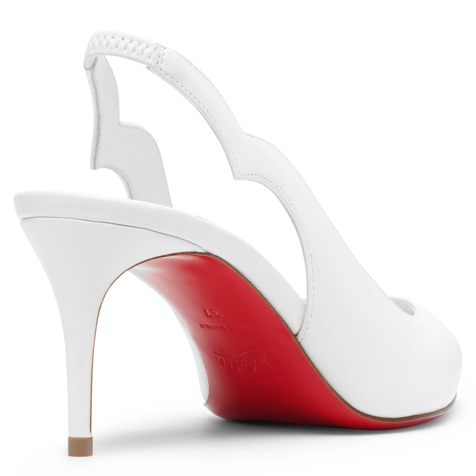 Hot Chick 70 white leather slingbacks