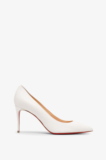 Kate 85 white leather pumps