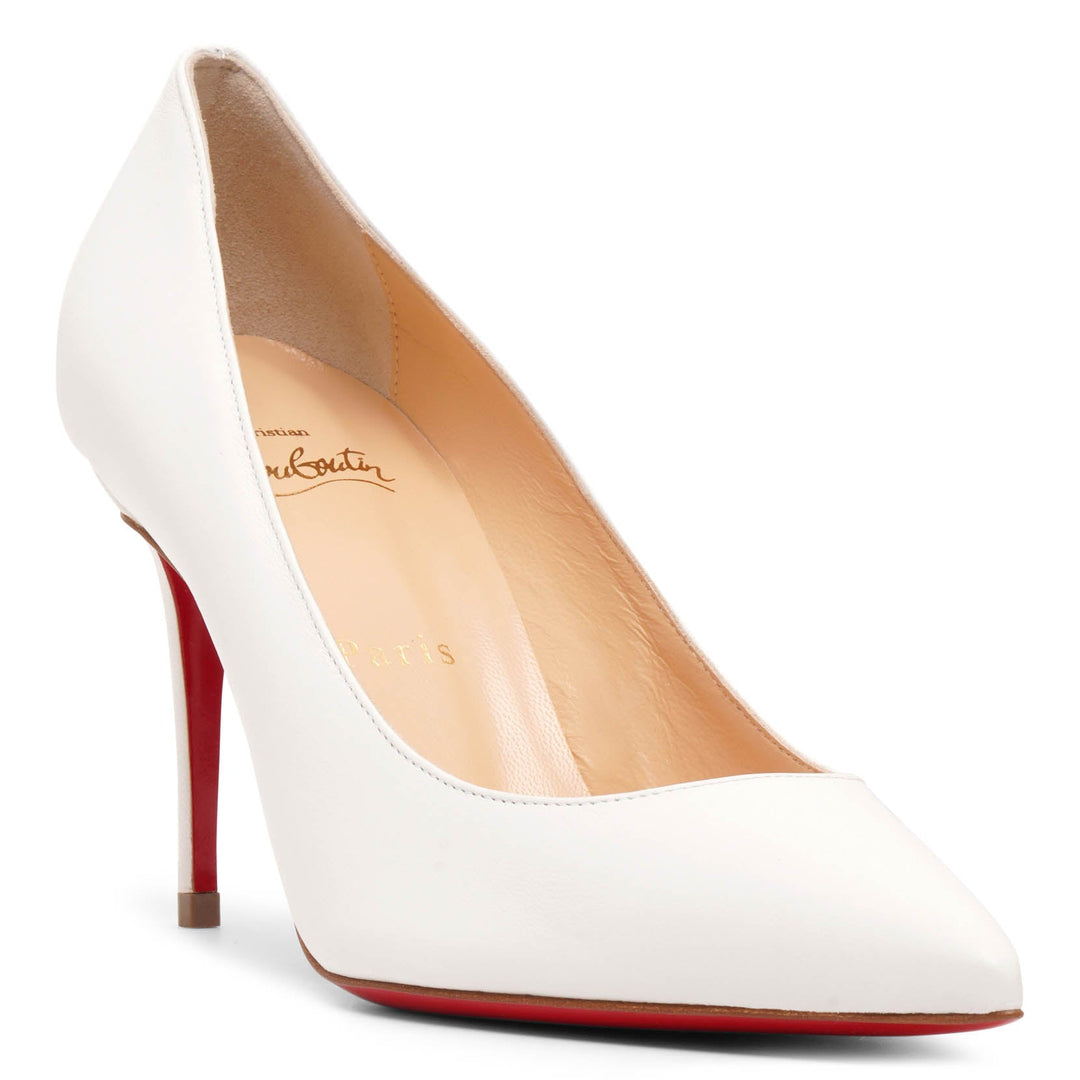 Christian Louboutin Kate 85 white leather pumps Savannahs