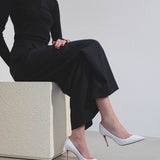 Kate 85 white leather pumps