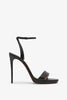 Loubi Queen 120 black leather sandals