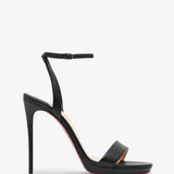 Loubi Queen 120 black leather sandals