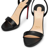 Loubi Queen 120 black leather sandals