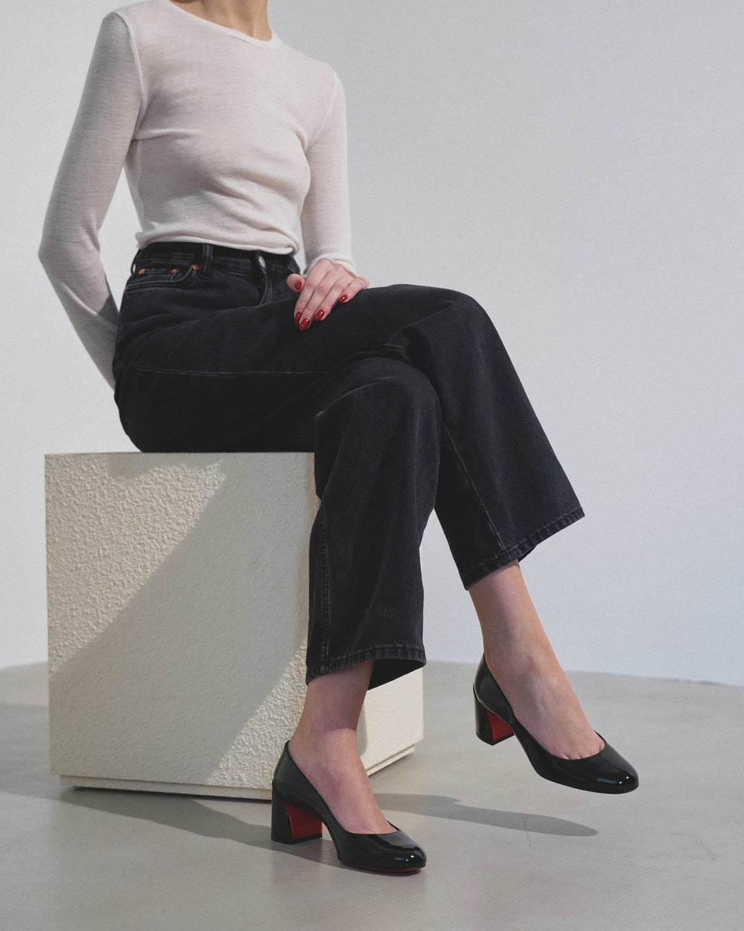 Christian Louboutin Miss Sab 55 black patent pumps Savannahs