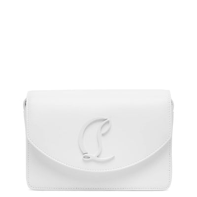 Loubi54 small white leather crossbody bag