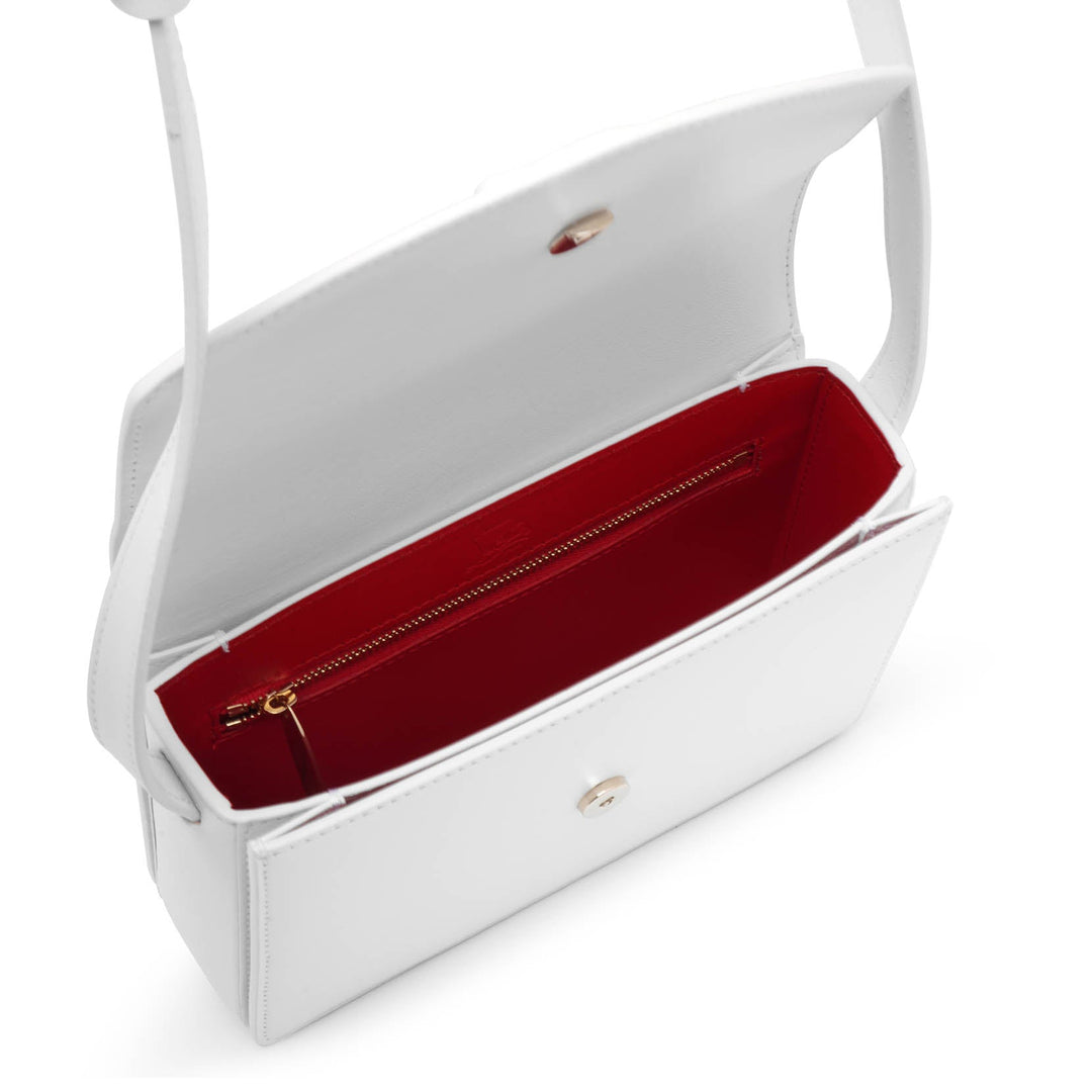 Christian Louboutinホワイトレザー ハンドバッグ Funky Bianco Grained calf leather and spikes - Handbags