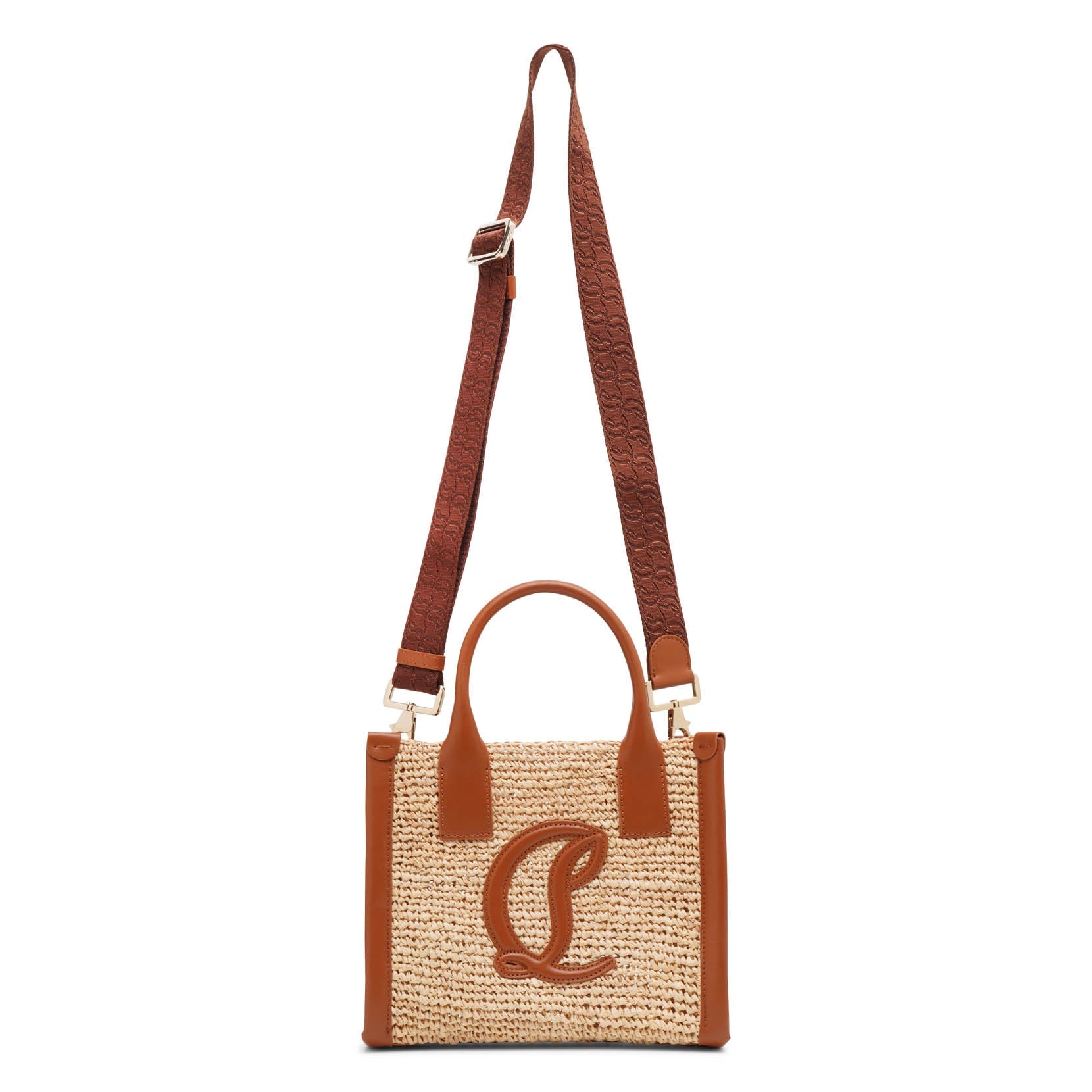 Shop Christian Louboutin By My Side Mini Raffia Tote Bag