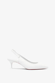 Sporty Kate 55 white leather slingbacks