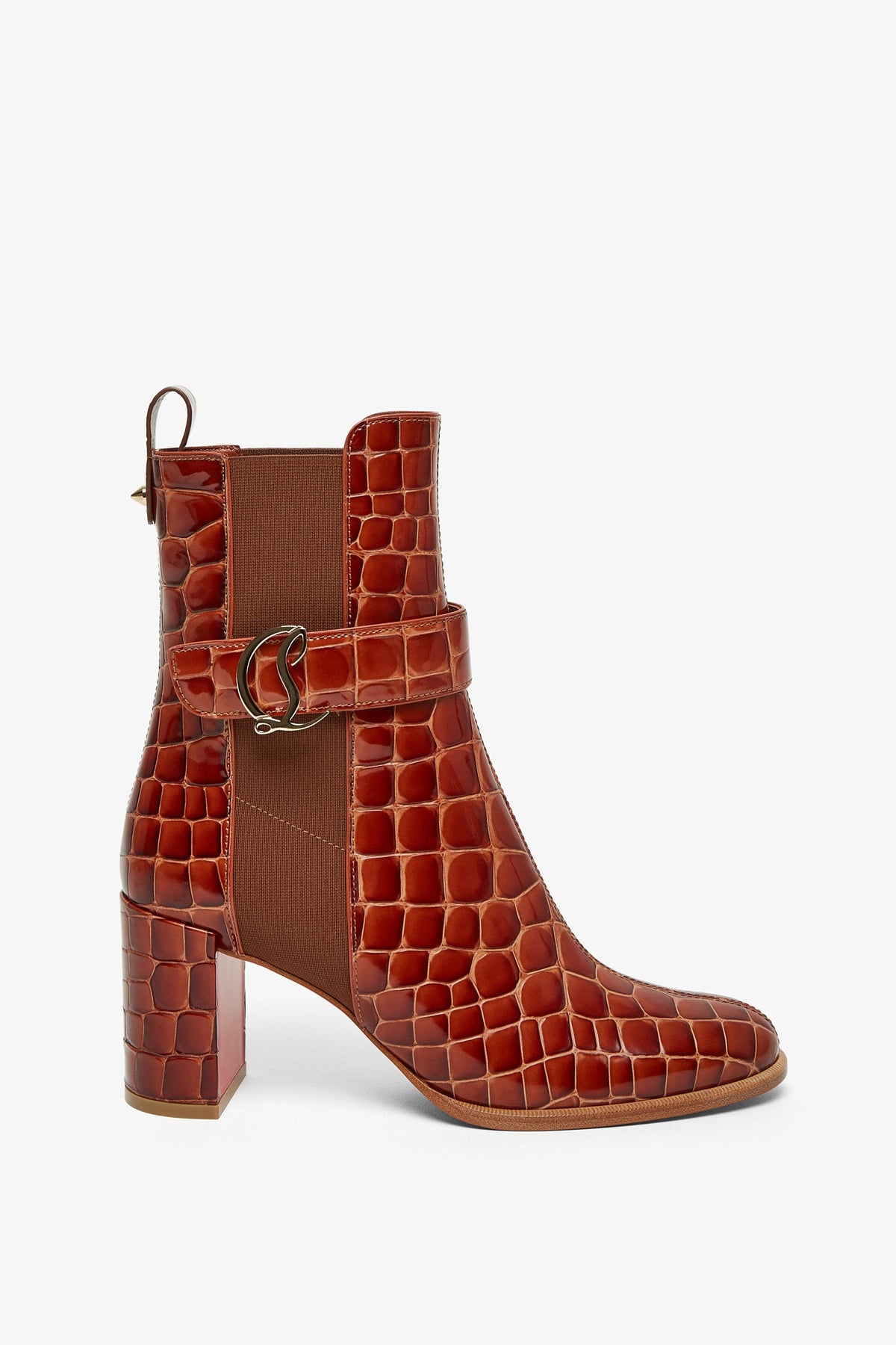 Shop Christian Louboutin Cl Chelsea 70 Brown Calf Ali Boots