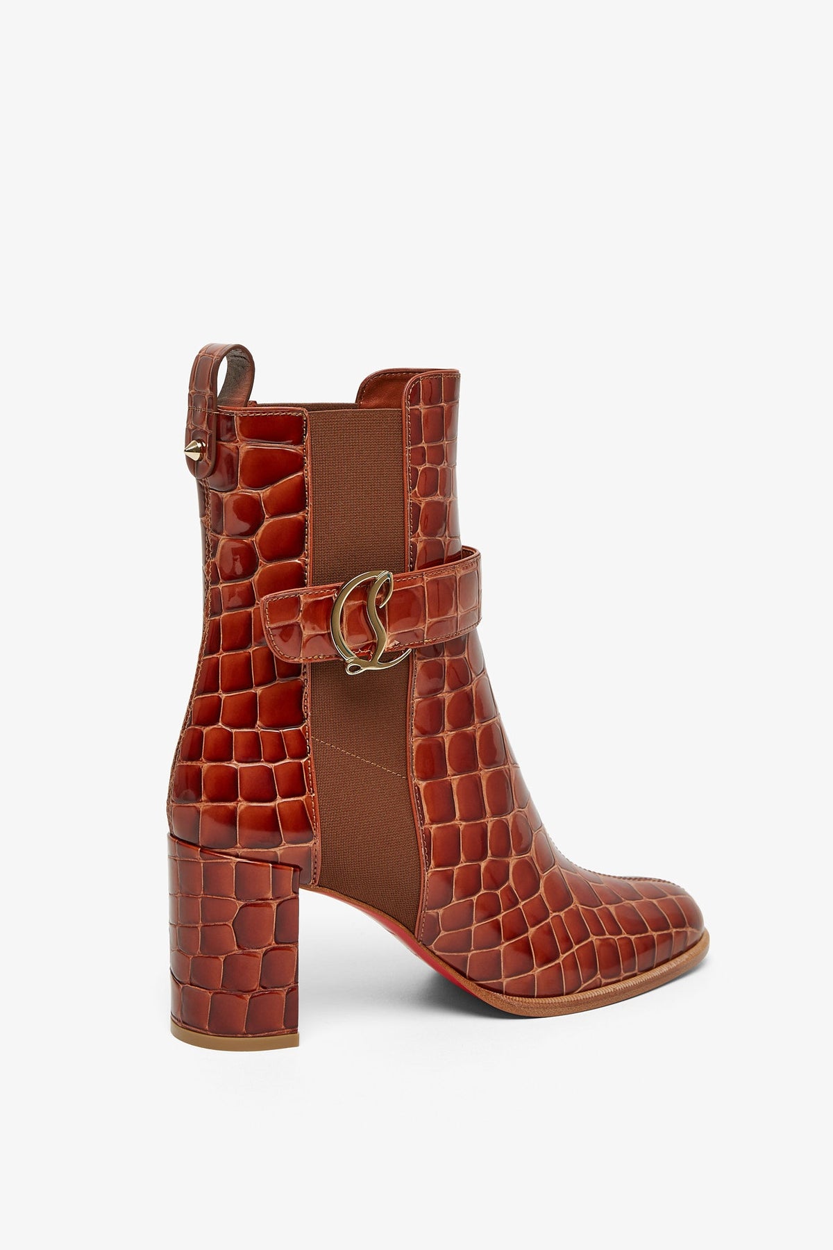 Shop Christian Louboutin Cl Chelsea 70 Brown Calf Ali Boots