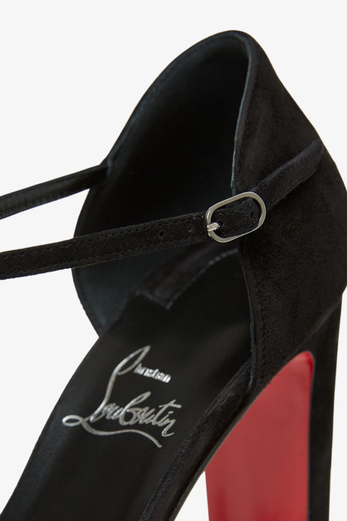 Shop Christian Louboutin Sandaloo 130 Black Suede Platform Sandals