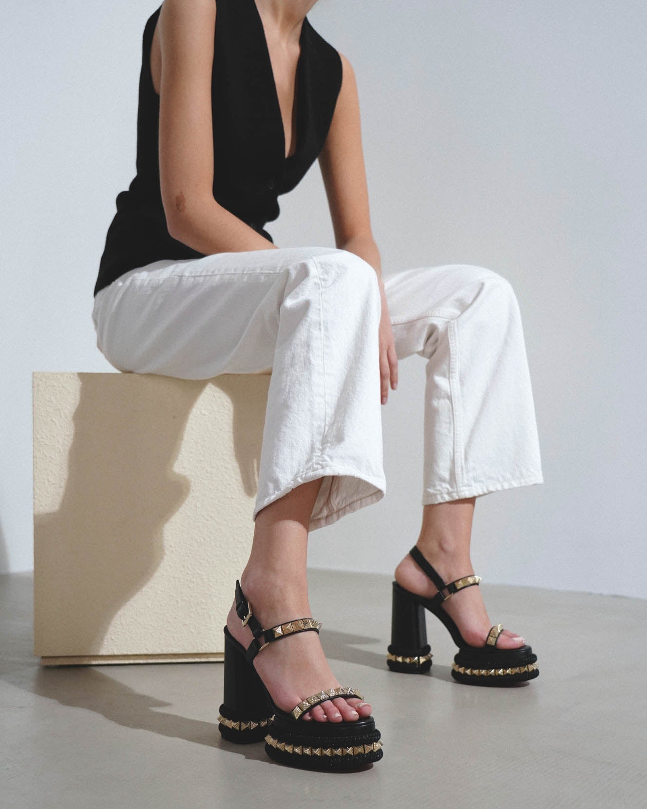 Christian Louboutin | Superaclou 130 black sandals | Savannahs