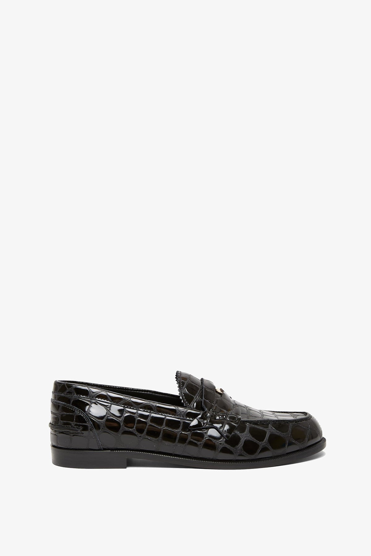 Shop Christian Louboutin Penny Donna Black Calf Ali Loafers