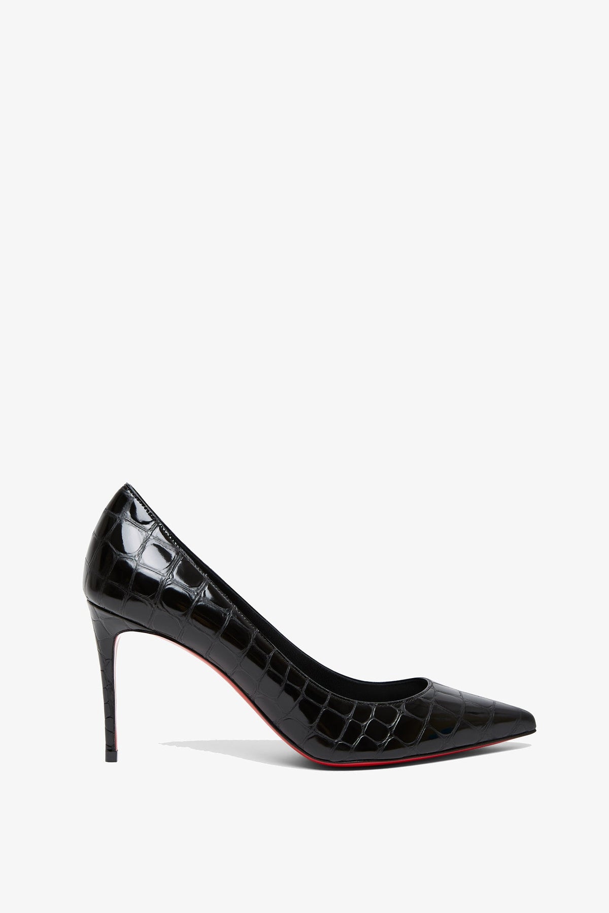 Shop Christian Louboutin Kate 85 Black Calf Ali Pumps