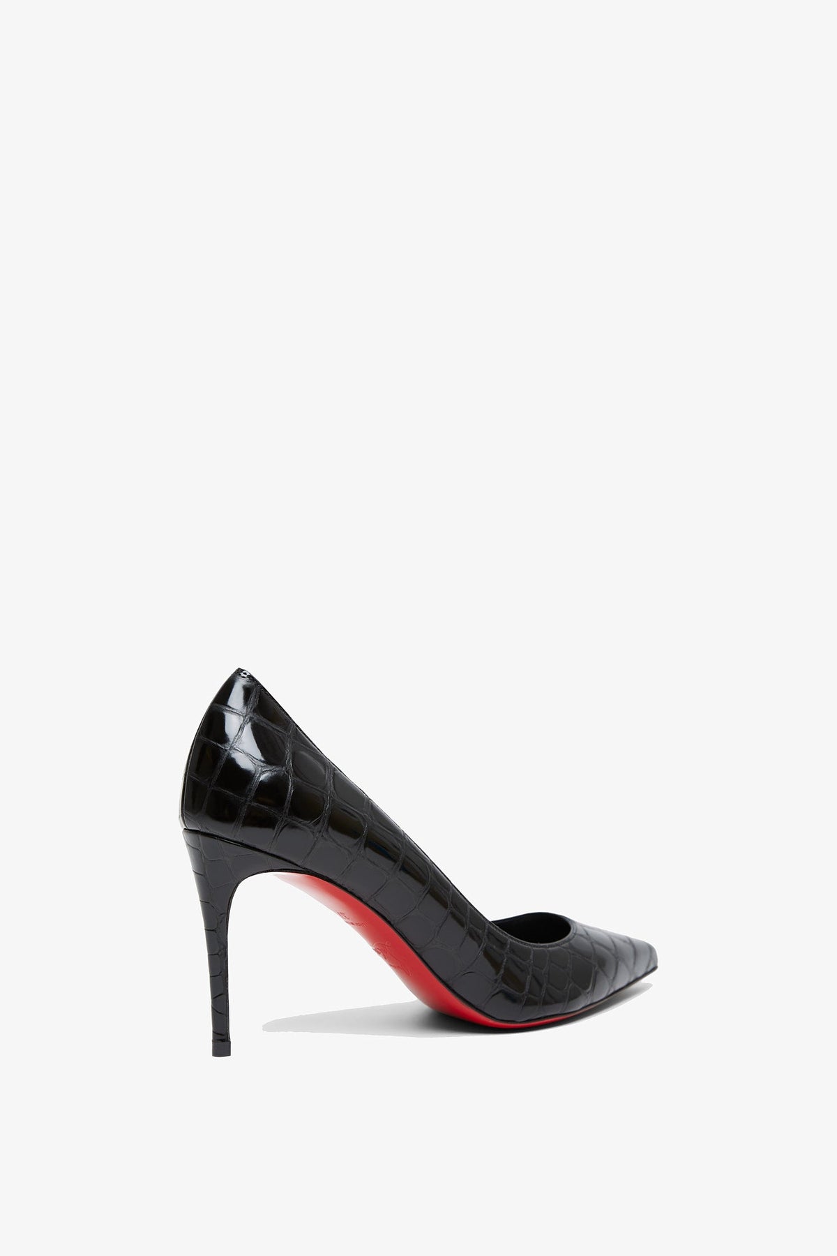 Shop Christian Louboutin Kate 85 Black Calf Ali Pumps