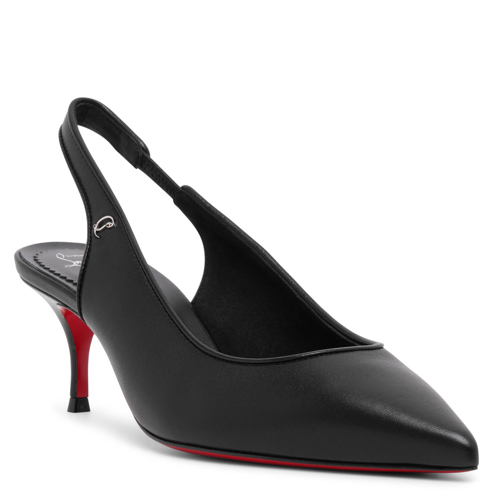 Shop Christian Louboutin Sporty Kate 55 Black Leather Slingbacks