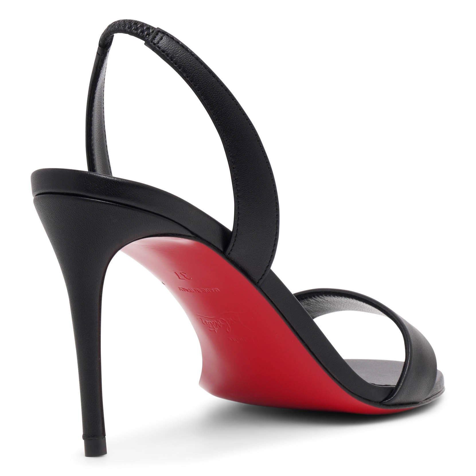 Shop Christian Louboutin O Marylin 85 Black Leather Sandals