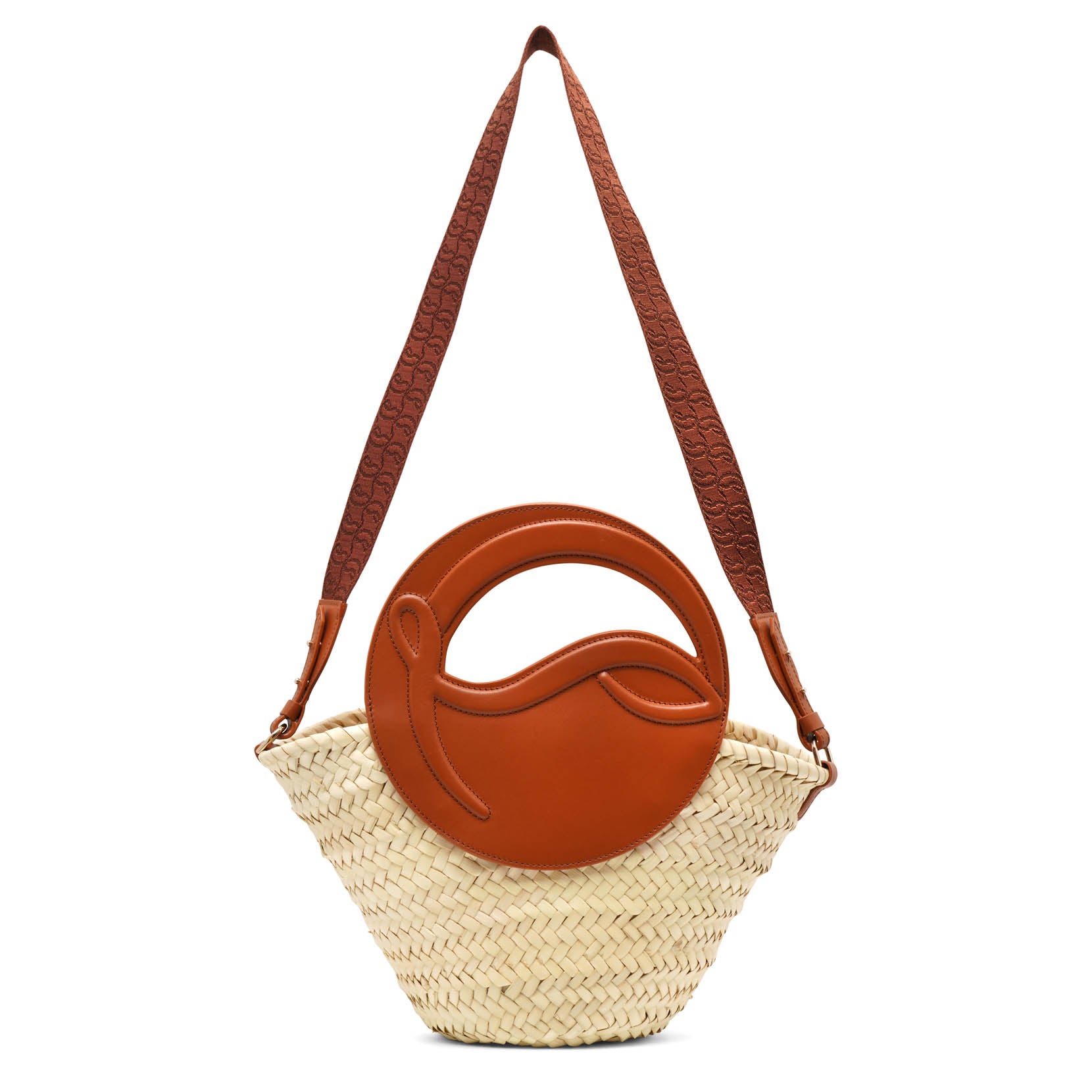 Shop Christian Louboutin Biloumoon Small Brown Raffia Bag