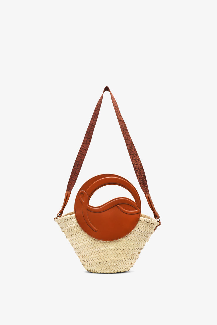 Biloumoon small brown raffia bag