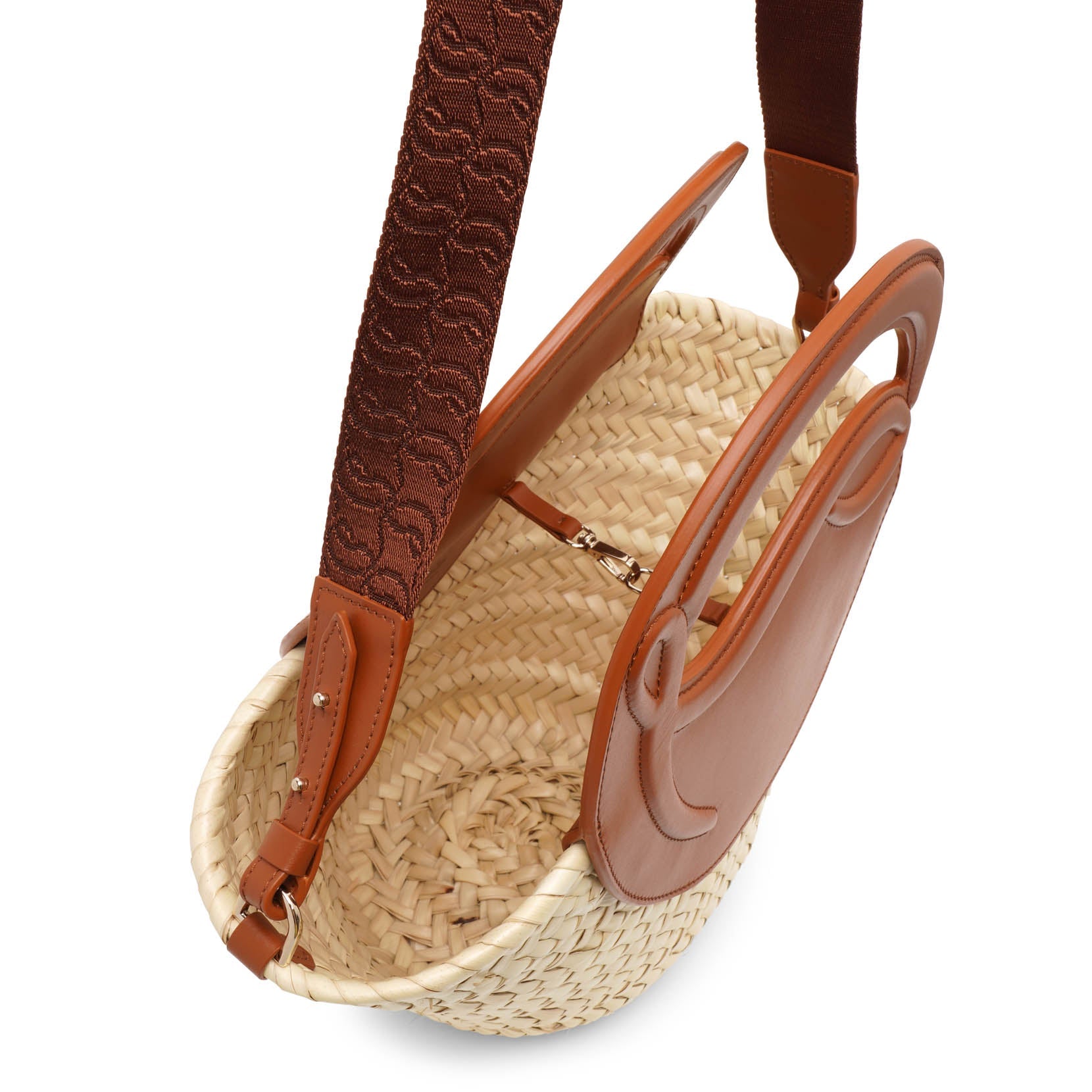 Shop Christian Louboutin Biloumoon Small Brown Raffia Bag