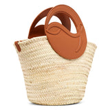 Biloumoon medium brown raffia bag