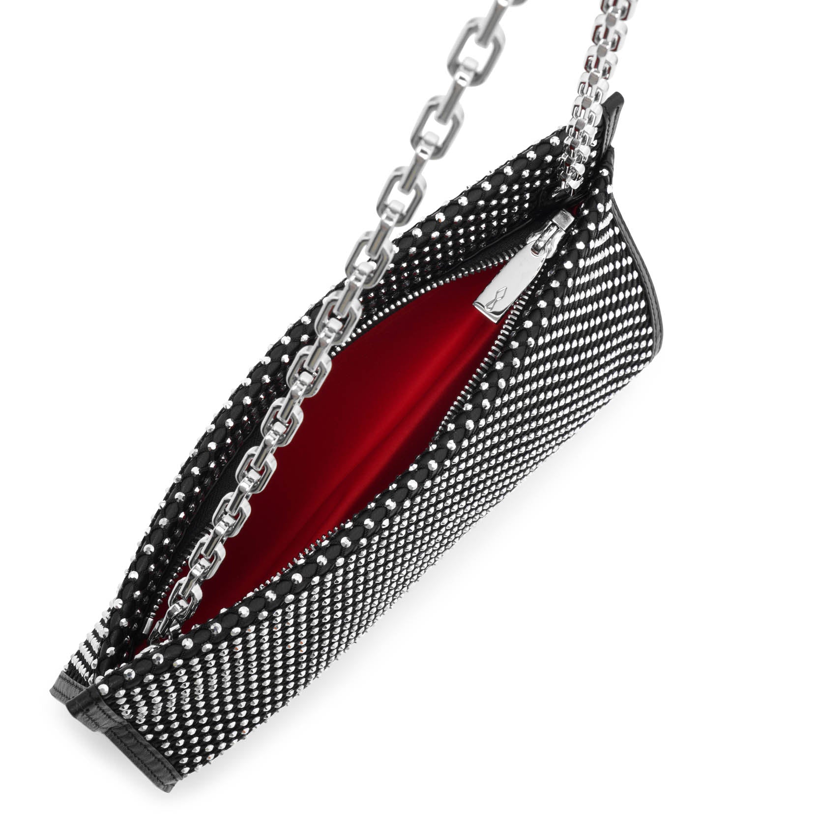 Shop Christian Louboutin Loubitwist Black Strass Clutch