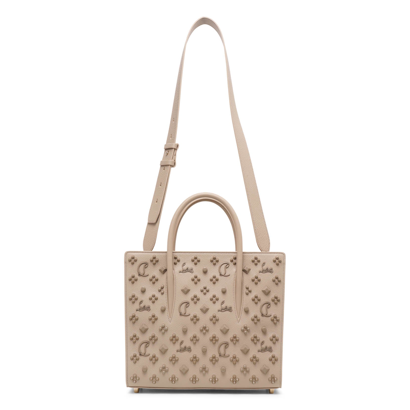 Shop Christian Louboutin Paloma S Medium Beige Leather Bag