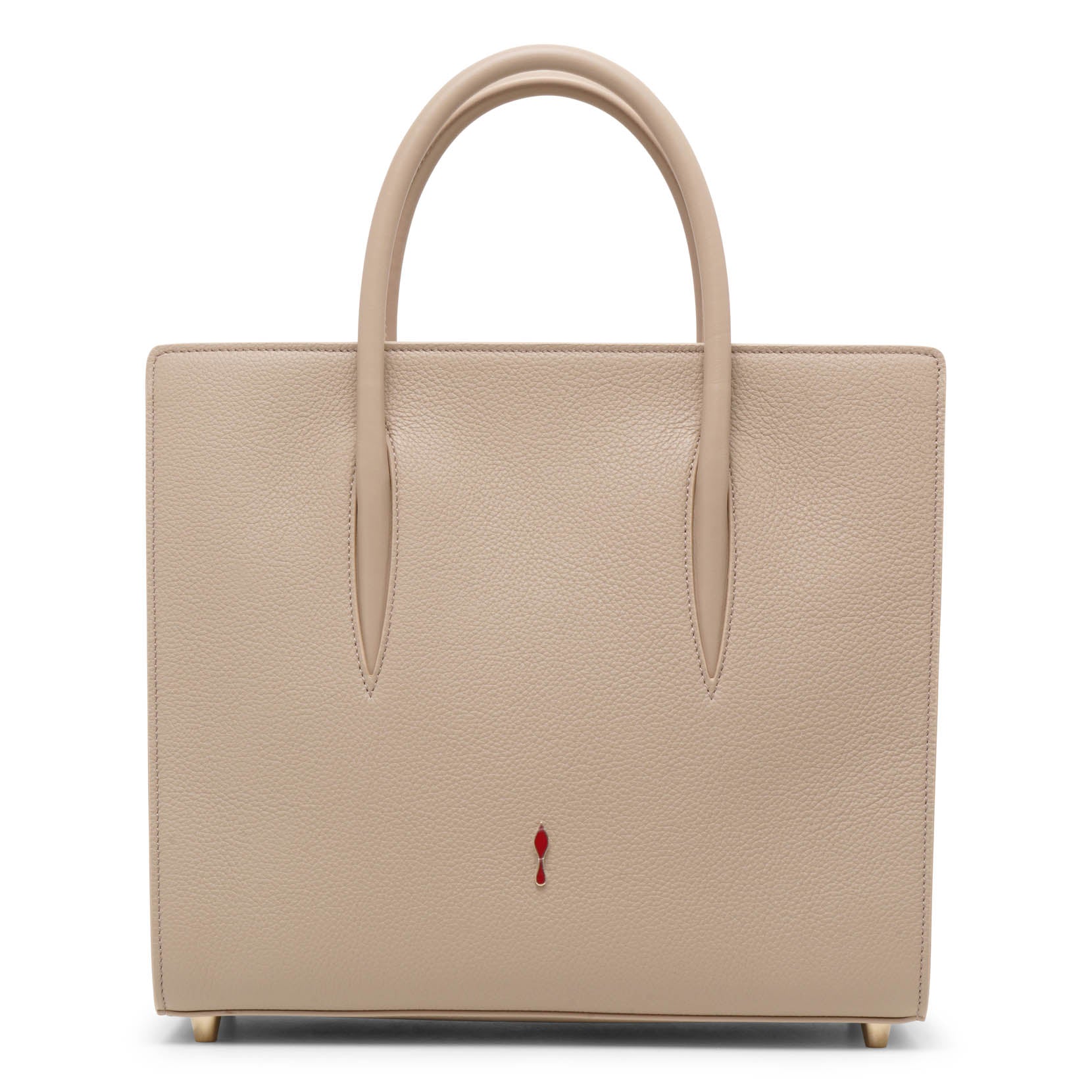 Shop Christian Louboutin Paloma S Medium Beige Leather Bag