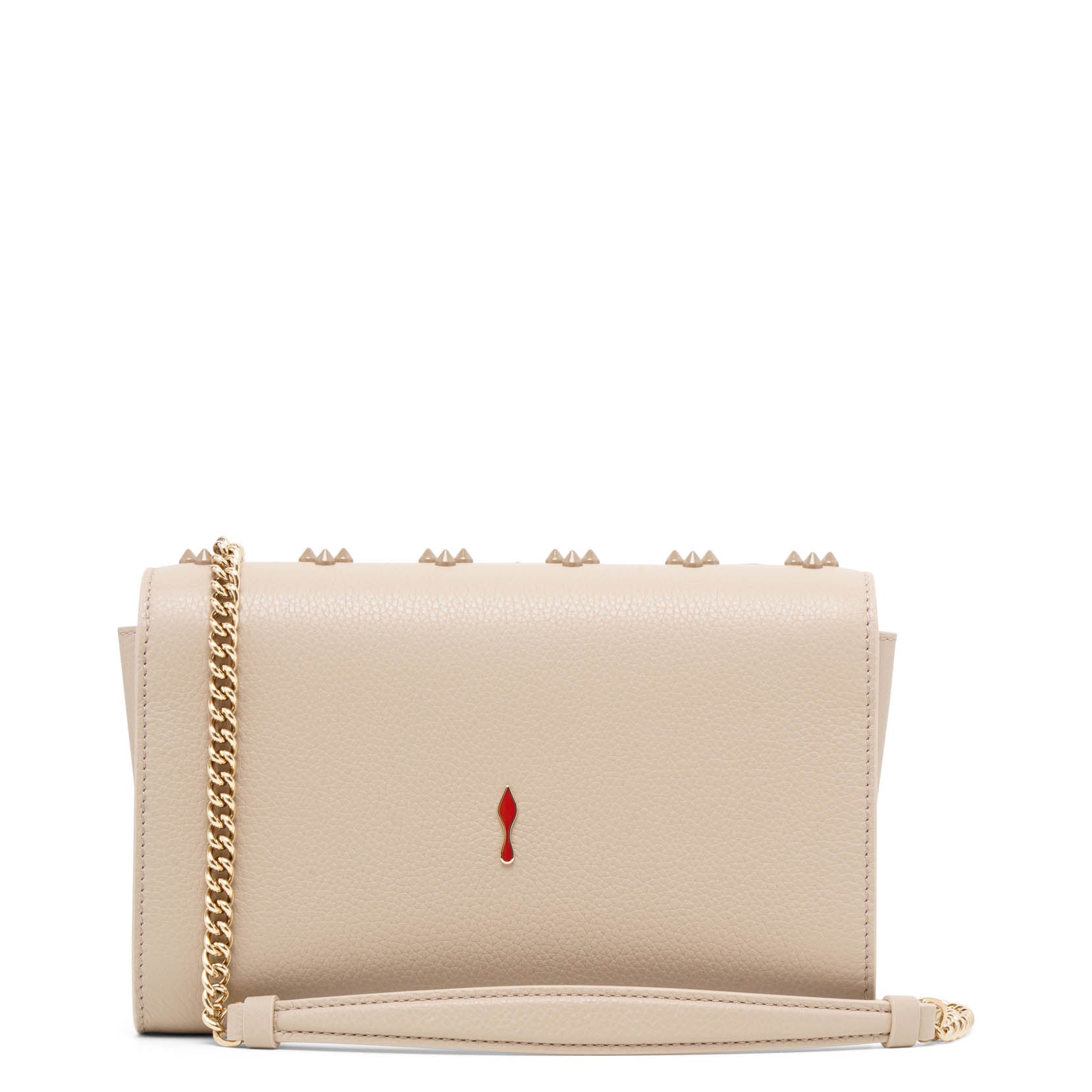 Shop Christian Louboutin Paloma Beige Leather Clutch