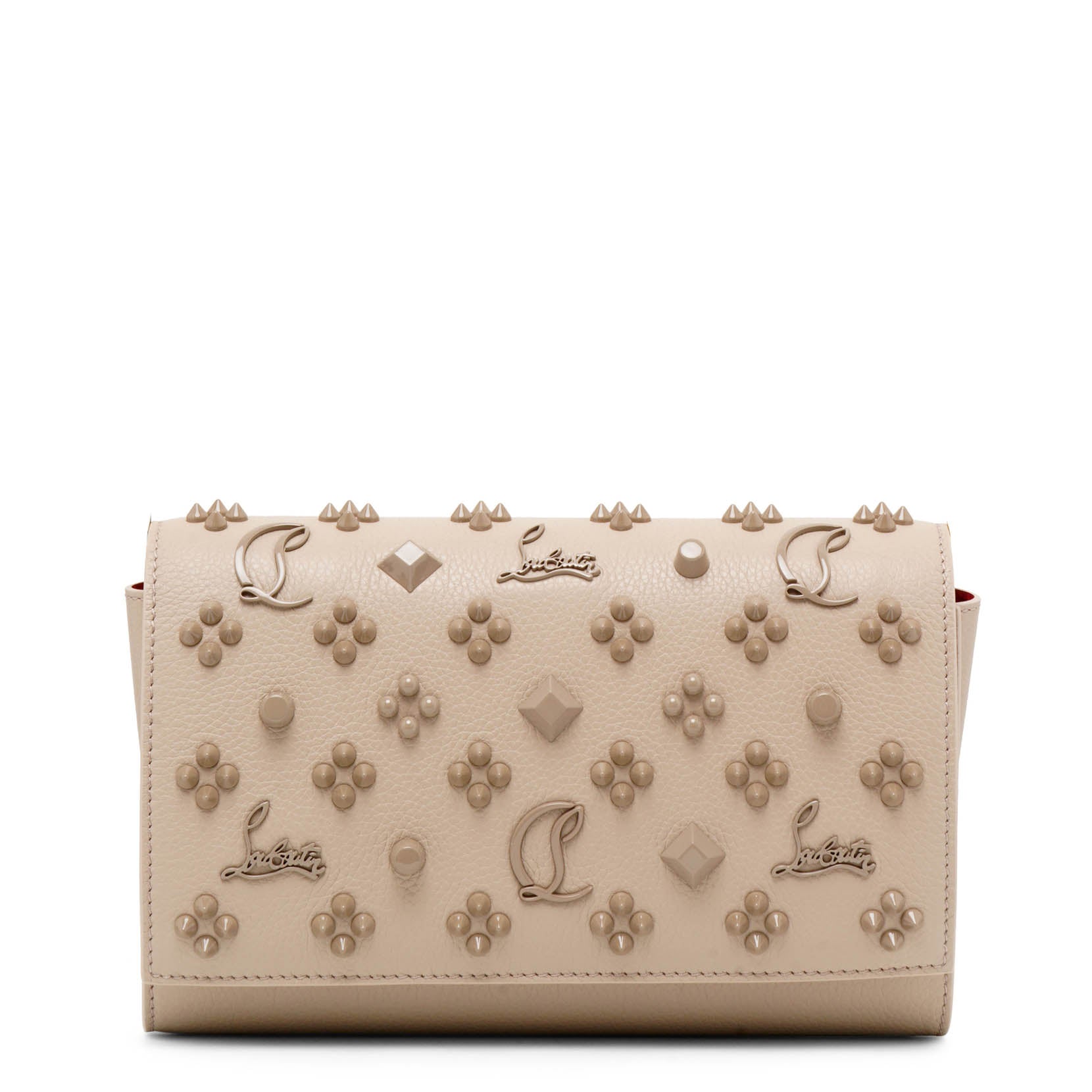 Shop Christian Louboutin Paloma Beige Leather Clutch