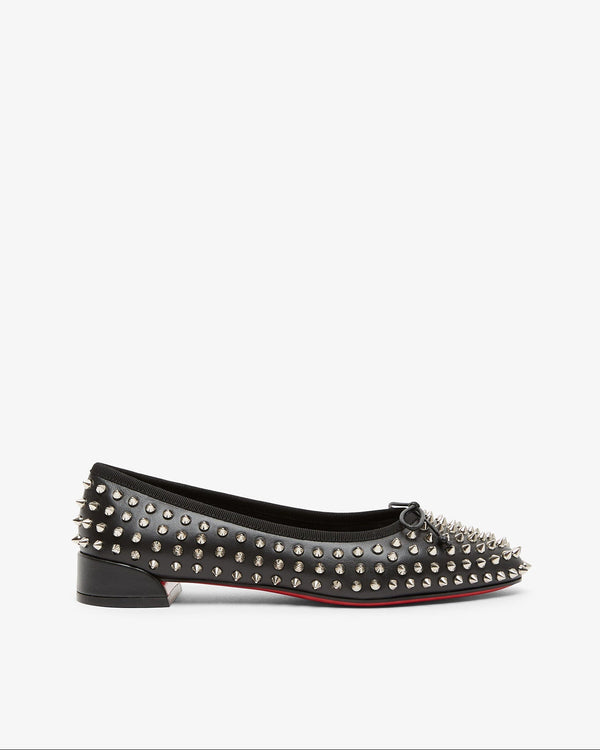 Leopard print flat shoe on a white background