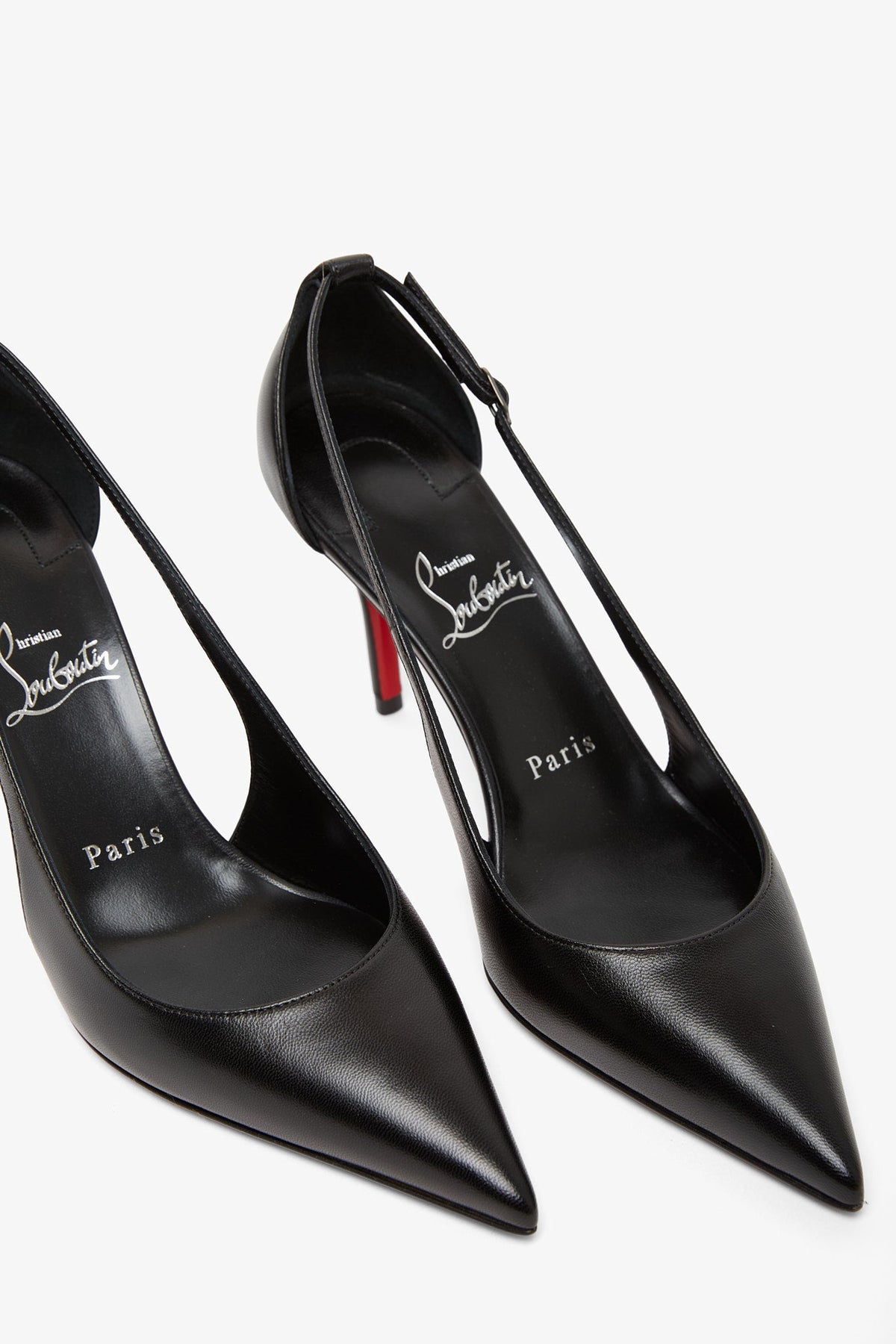 Shop Christian Louboutin Apostrophatoric 80 Black Leather Pumps